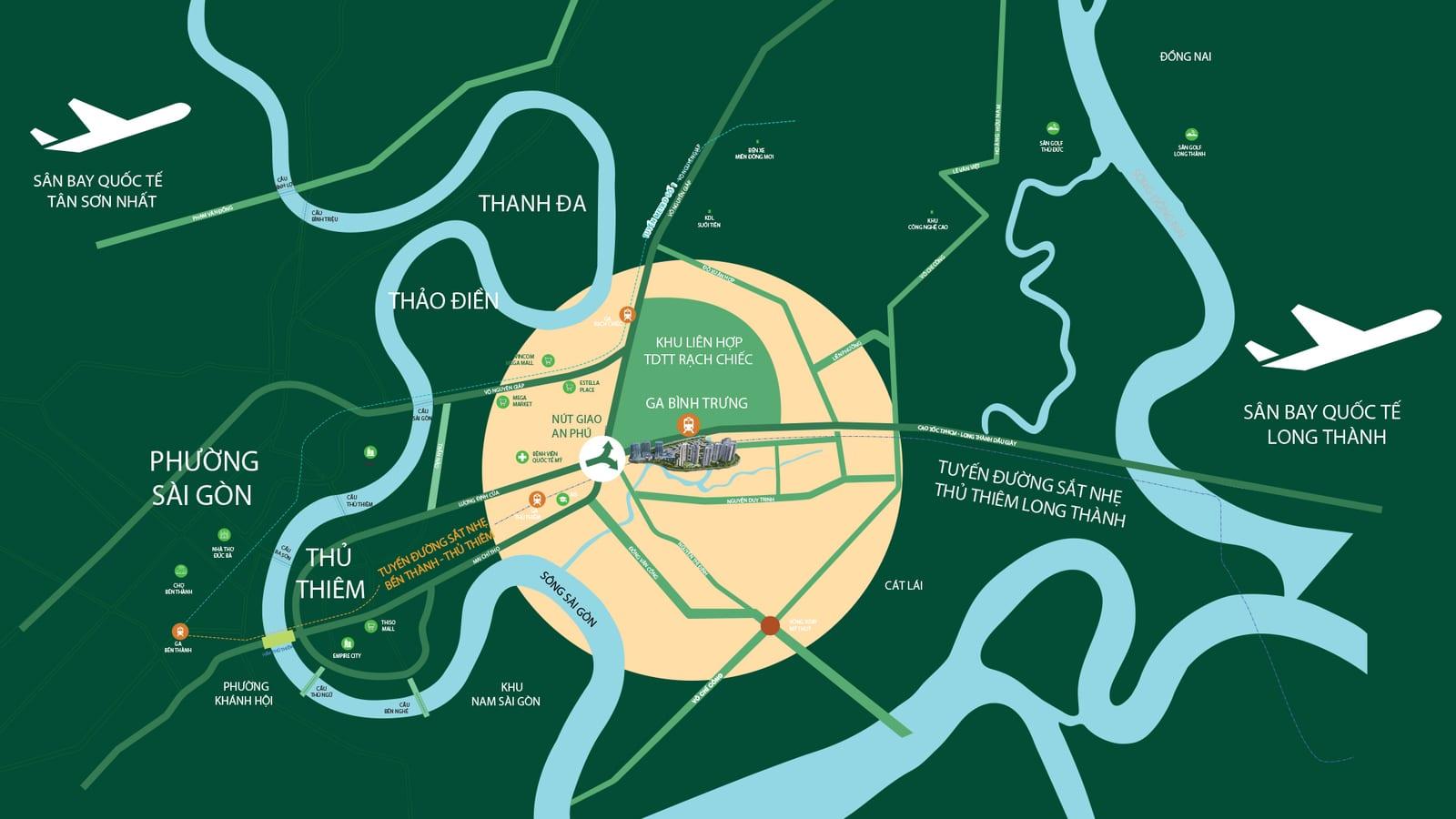 Bản đồ vị trí Palm River — Khu đô thị Palm City, An Phú, TP. Thủ Đức