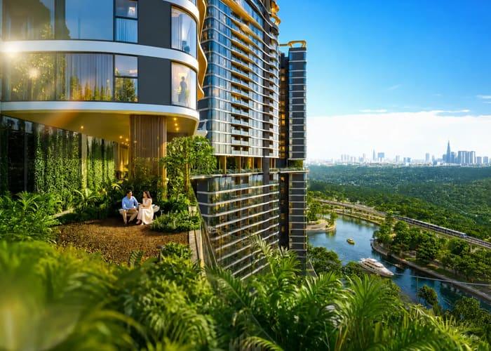 Mặt bằng minh họa Sky garden — vườn trên cao — Palm River