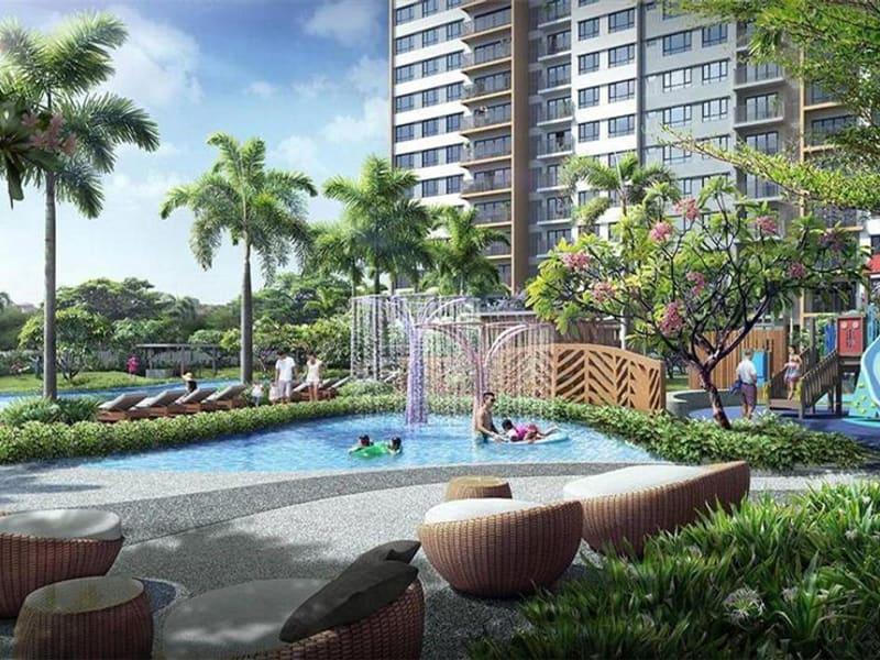 Hồ bơi và khu vui chơi tại Palm Heights trong khu đô thị Palm City